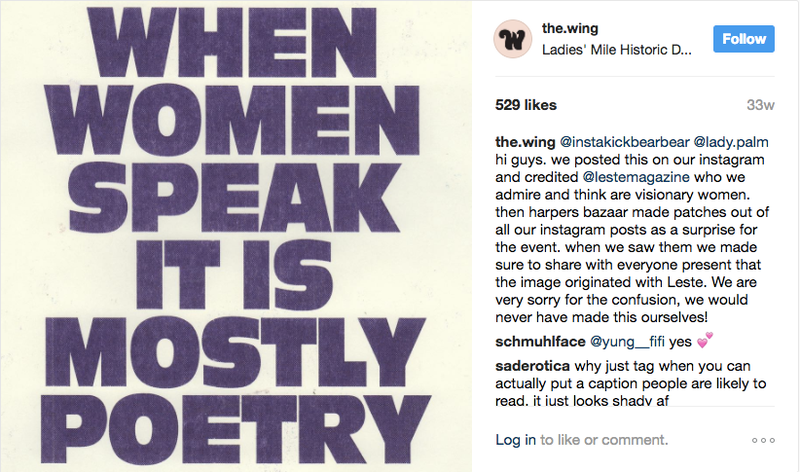 Screenshot via Instagram/The Wing.